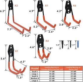 img 3 attached to 🔧 Foozet 14 Pack Garage Storage Hooks Tool Hangers: Heavy Duty Utility Hook Wall Mount for Ladders, Bikes, Hoses & More - Anti-Slip Coating for Secure Organization