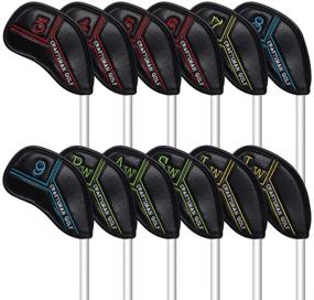 img 4 attached to Craftsman Golf Black PU Leather Iron Head Covers Set: Fits Callaway, Ping, Taylormade, Cobra, Mizuno & More - Colorful No. 5