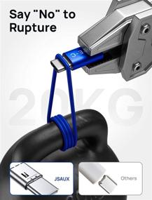 img 2 attached to ⚡ Кабель USB Type C JSAUX 3A быстрой зарядки - [2 штуки 6.6 футов] USB-C зарядный кабель из нейлона для Samsung Galaxy S20 S10 S9 S8 и других устройств - синий - надежное и эффективное решение для зарядки.