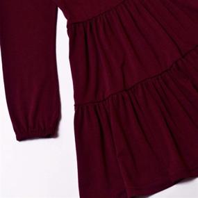 img 2 attached to Charming Ruffle Sleeve Babydoll Burgundy Dress for Girls - Perfashion Girls' Clothing