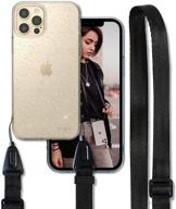 ringke air shoulder strap: crossbody necklace lanyard for iphone 12 pro max case - glitter clear logo