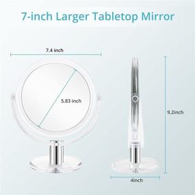 img 1 attached to 🔍 Fabuday Double-Sided Makeup Mirror with 1X & 10X Magnification for Bathroom and Bedroom - 7 Inch Dual Sided Magnifying Mirror with Stand, 360 Degree Rotation, Clear & Transparent