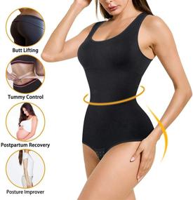 img 3 attached to Nebility Bodysuit Shapewear Seamless Jumpsuits
