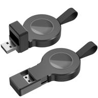 🔌 переносное магнитное зарядное устройство для iwatch с usb: быстрая зарядка для apple watch series 6/5/4/3/2/1/se - 2 штуки совместимые беспроводные зарядки (черный) логотип