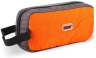 🧳 gox premium travel toiletry bag, dopp kit case - multifunction cosmetics organizer pouch in vibrant orange/grey logo