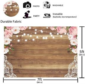 img 3 attached to Funnytree 7X5ft Soft Fabric Floral Wood Lace Rustic Backdrop - Durable, Wrinkle-Free Wedding Photography Background 🌸 with Wooden Board Floor for Bridal Shower, Baby Birthday Party, Bride Banner - Ideal for Photo Studio