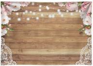 funnytree 7x5ft soft fabric floral wood lace rustic backdrop - durable, wrinkle-free wedding photography background 🌸 with wooden board floor for bridal shower, baby birthday party, bride banner - ideal for photo studio logo