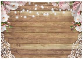 img 4 attached to Funnytree 7X5ft Soft Fabric Floral Wood Lace Rustic Backdrop - Durable, Wrinkle-Free Wedding Photography Background 🌸 with Wooden Board Floor for Bridal Shower, Baby Birthday Party, Bride Banner - Ideal for Photo Studio