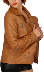 img 2 attached to Womens Leather Jacket Motorcycle Outwear Women's Clothing