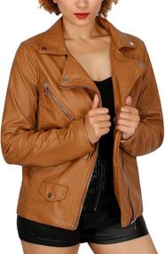 img 4 attached to Womens Leather Jacket Motorcycle Outwear Women's Clothing