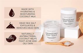 img 2 attached to Brooklyn Botany Coconut Milk Body Scrub: Moisturizing and Exfoliating Solution, Perfect for Body, Face, Hands and Feet - Combat Stretch Marks, Fine Lines, Wrinkles - Ideal Gift for Women & Men - 10 oz