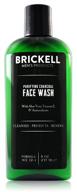 🧔 brickell men's purifying charcoal face wash: organic daily cleanser for men, 8oz, scented logo