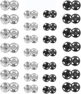 🧵 janegio 200 sets sew-on snap metal fasteners in 8 mm and 10 mm sizes for sewing clothing - silver and black buttons logo