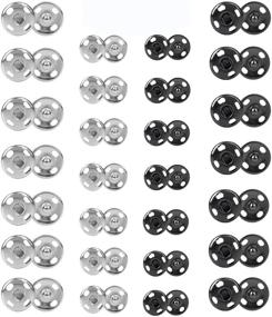 img 4 attached to 🧵 Janegio 200 Sets Sew-on Snap Metal Fasteners in 8 mm and 10 mm Sizes for Sewing Clothing - Silver and Black Buttons