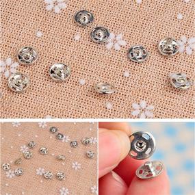 img 1 attached to 🧵 Janegio 200 Sets Sew-on Snap Metal Fasteners in 8 mm and 10 mm Sizes for Sewing Clothing - Silver and Black Buttons