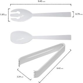 img 3 attached to 🍽️ Plastic Party Buffet Serving Utensils Kit - 40-Piece White Spoons/Forks/Tongs for Essential Party Supplies
