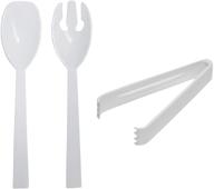 🍽️ plastic party buffet serving utensils kit - 40-piece white spoons/forks/tongs for essential party supplies logo