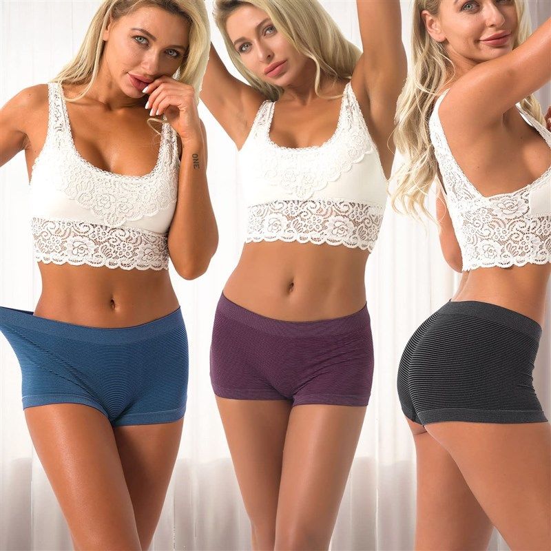 DEEP TOUCH Womens Seamless Underwear Boyshort Ladies Panties Spandex Panty  Workout Boxer Briefs 5-Pack