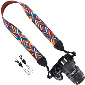 img 2 attached to 📷 Wolven Camera Neck Shoulder Belt Strap: Ultimate Compatibility, Vibrant Multi-Colored Design
