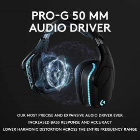 img 2 attached to 🎧 Logitech G935 Wireless DTS:X 7.1 Surround Sound LIGHTSYNC RGB PC Gaming Headset - Black/Blue (Renewed) - Ultimate Gaming Audio Experience!