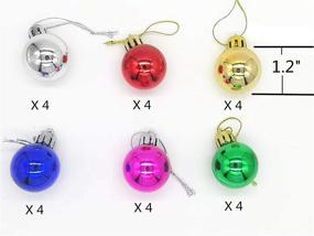 img 3 attached to 🎄 Christmas Tree Decorations: 24 Pack Mini Shatterproof Ball Ornaments - Size 1.2 Inch - Multicolor