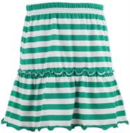 🏻 comfortable and stylish: kid nation girls soft cotton ruffle scooter skirt with under pants 4-12 years logo