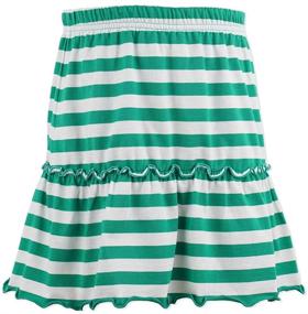 img 4 attached to 🏻 Comfortable and Stylish: Kid Nation Girls Soft Cotton Ruffle Scooter Skirt with Under Pants 4-12 Years