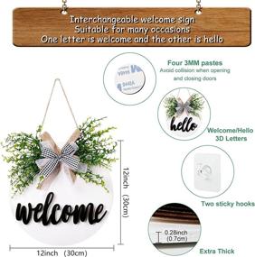 img 3 attached to AerWo Interchangeable Welcome Sign: Rustic Front Door Decor with Buffalo Plaid Bow - Perfect Spring Housewarming Gifts and Home Decorations