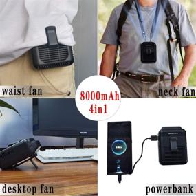 img 3 attached to Antpower Personal Fan: Rechargeable Waist Fan for 🌬️ Hands-Free, Portable Cooling During Travel, Work, or Outdoor Activities (8000mAh)