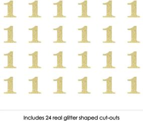 img 3 attached to 🎉 Sparkling Gold Glitter Cut-Out Numbers: No-Mess 1st Birthday Party Confetti - Set of 24