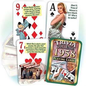 img 1 attached to 🎉 Flickback 1958 Trivia Playing Cards: Timeless Birthday Gift Bursting with Nostalgia