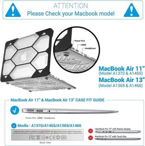 img 2 attached to Ibenzer Hexpact чехол для MacBook Air 11 дюймов A1370 A1465 - Прозрачный, прочный защитный жёсткий кожух для ноутбука Apple Mac Air 11 - HA11CYCL