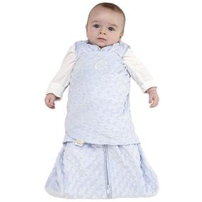 img 2 attached to 👶 HALO Sleepsack Plush Dot Velboa Swaddle: 3-Way Adjustable, Blue, Newborn Size 0-3 Months