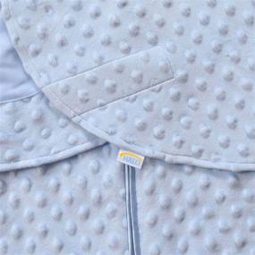 img 1 attached to 👶 HALO Sleepsack Plush Dot Velboa Swaddle: 3-Way Adjustable, Blue, Newborn Size 0-3 Months