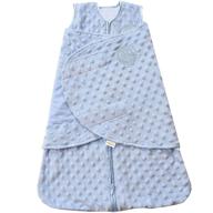 👶 halo sleepsack plush dot velboa swaddle: 3-way adjustable, blue, newborn size 0-3 months logo