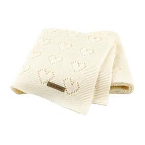 img 4 attached to 👶 Mimixiong Cotton Knit Baby Blankets for Newborns - Ivory Khaki, 30x40 Inches, Perfect Toddler Swaddling & Cellular Blanket