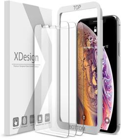 img 4 attached to 📱 Прозрачная стеклянная защитная пленка Premium XDesign для iPhone 11 Pro Max/XS MAX (3 шт.) - точное касание, максимальная защита и простая установка [совместима с большинством чехлов]