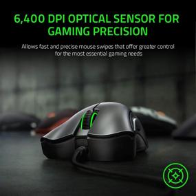 img 3 attached to 🖱️ High Precision Gaming: Razer DeathAdder Essential Mouse - 6400 DPI Optical Sensor - 5 Programmable Buttons - Mechanical Switches - Rubber Side Grips - Classic Black