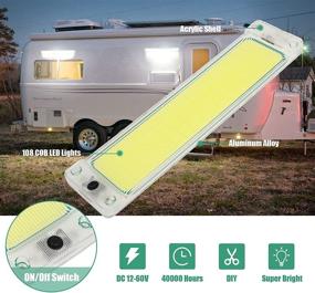 img 3 attached to 🌟 2Pcs RV Interior Lighting LED Light Bar 12W 108LED 12V Ceiling Dome Light with Switch for Camper Boat Van Trailer Motorhome Lorry Ceiling, 6500K Natural White - Linkstyle