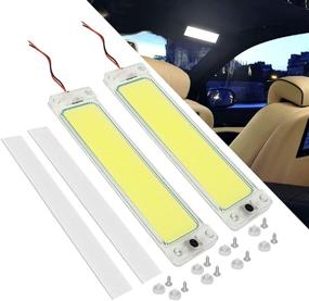 img 4 attached to 🌟 2Pcs RV Interior Lighting LED Light Bar 12W 108LED 12V Ceiling Dome Light with Switch for Camper Boat Van Trailer Motorhome Lorry Ceiling, 6500K Natural White - Linkstyle