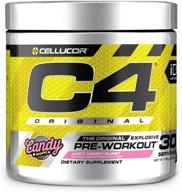 💪 c4 original juicy candy burst pre workout powder - sugar-free energy supplement for men & women with 150mg caffeine, beta alanine, and creatine - 30 servings logo