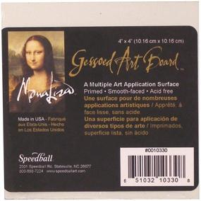 img 1 attached to Доска для искусства SPEEDBALL Mona Lisa с гессо, 4" x 4" | Повышение творчества с белой поверхностью гессо