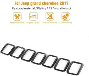 img 3 attached to 🔥 JeCar передняя решетка с кольцами вставок решетки накладки комплект декора для 2017-2020 Jeep Grand Cherokee, черный (7 штук)