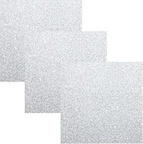 img 2 attached to 💎 Siser EasyPSV Glitter Permanent Craft Vinyl 12x12 Sheets 3 Pack | Diamond Silver