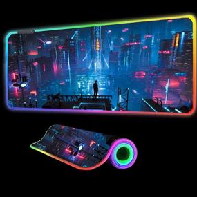 img 4 attached to 🖱️ Gaming Mouse Pad, Large LED Soft Extended Mouse Pad, Anti-Slip Rubber Base, RGB Computer Keyboard Mouse Mat - 31.5 X 12 Inch