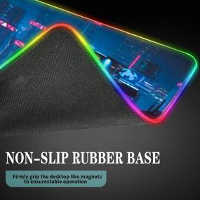 img 1 attached to 🖱️ Gaming Mouse Pad, Large LED Soft Extended Mouse Pad, Anti-Slip Rubber Base, RGB Computer Keyboard Mouse Mat - 31.5 X 12 Inch