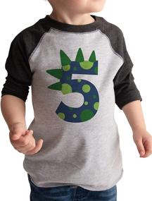 img 4 attached to Ate Apparel Dinosaur Birthday Raglan Boys' Clothing for Tops, Tees & Shirts