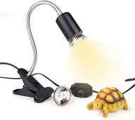 🐢 high-quality heat lamp for reptiles turtle - adjustable 25w/50w uvb uva bulb with heat switch, 360° angle adjustability & secure clips - perfect for reptiles aquarium/tank logo