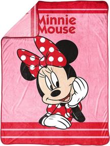 img 3 attached to 🐭 Disney Minnie Mouse Big Eyed Girl Raschel Blanket - 60 x 80 inch Size, Fade Resistant & Super Soft Kids Bedding - Official Disney Product