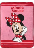 🐭 disney minnie mouse big eyed girl raschel blanket - 60 x 80 inch size, fade resistant & super soft kids bedding - official disney product logo